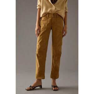 Pilcro Anthropologie The Wanderer Low Rise Straight Leg Utility Trousers 27 Gold
